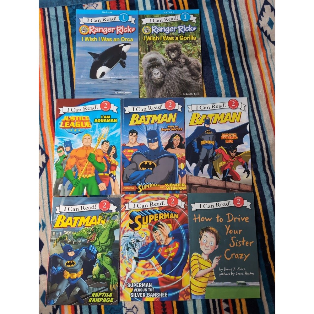 Justice league Super Hero I Can Read Level 2 Reader 1st Grade 7 Picture Book Lot